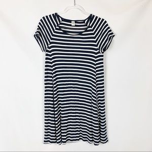 2/$20 OLD NAVY striped swing dress Navy White S